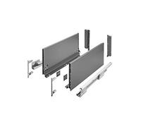 GTV- Sistema di Cassetti AXIS PRO, Set Guide Scorrevoli per Cassetti, Set di Cassetti, Portata fino a 40 kg, Cassetti Scorrevoli Con Chiusura ammortizzata - Larghezza 450mm, Altezza 200mm, Antracite