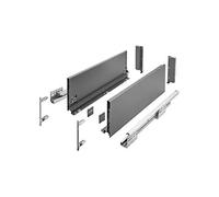 GTV- Sistema di Cassetti AXIS PRO, Set Guide Scorrevoli per Cassetti, Set di Cassetti, Portata fino a 40 kg, Cassetti Scorrevoli Con Chiusura ammortizzata - Larghezza 500mm, Altezza 168mm, Antracite