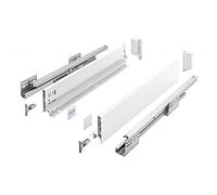 GTV- Sistema di Cassetti AXIS PRO, Set Guide Scorrevoli per Cassetti, Set di Cassetti, Portata fino a 40 kg, Cassetti Scorrevoli Con Chiusura ammortizzata - Larghezza 550mm, Altezza 86mm, Bianco