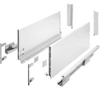 GTV- Sistema di Cassetti AXIS PRO, Set Guide Scorrevoli per Cassetti, Set di Cassetti, Portata fino a 40 kg, Cassetti Scorrevoli Con Chiusura ammortizzata - Larghezza 350mm, Altezza 200mm, Bianco