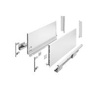 GTV- Sistema di Cassetti AXIS PRO, Set Guide Scorrevoli per Cassetti, Set di Cassetti, Portata fino a 40 kg, Cassetti Scorrevoli Con Chiusura ammortizzata - Larghezza 450mm, Altezza 200mm, Bianco