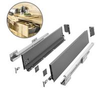 GTV- Sistema di Cassetti AXIS PRO, Set Guide Scorrevoli per Cassetti, Set di Cassetti, Portata fino a 40 kg, Cassetti Scorrevoli Con Chiusura ammortizzata - Larghezza 300mm, Altezza 120mm, Antracite