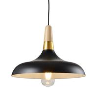 GTV Skandi lampada sospesa 1x40 W nero-oro-legno OS-SKAN2-10-DEC