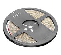 GTV Striscia LED 5 m Flash 2835 MW, 600 LED 120 m, dimmerabile, impermeabile IP65, 7,3 W/m, 12 V DC, 8 mm di larghezza, ogni 5 cm divisibile, striscia luminosa per mobili cucina, bianco neutro 4000 K