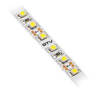 GTV Striscia luminosa a LED Flash 3528, 2 m, 120 LED/m, luce bianca calda, 3200 K, 9,6 W/m, 12 V DC, IP20, 550 lm/m, larghezza 8 mm, con mini AMP Easy Click