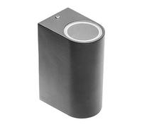GTV TIAGO - Lampada da parete per esterni con attacco GU10, luce da parete e da parete, IP54, colore: Nero
