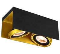 GTV Verso lampada da soffitto 2x40 W nero-oro OS-VERSO2-11-DEC
