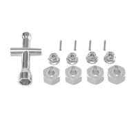 GTVNPOA Accessoires Rc per Hyper Go per MJX 14209-10 H14BM 14301-02-03 1/14 1/16 Chiave A Croce Set Esagonale Dado M4 Parti di Aggiornamento per Auto Telecomandate(Silver)
