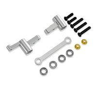 GTVNPOA Accessoires Rc per Hyper Go per Mjx 14209 14210 H14bm 1/14 Gruppo Sterzo in Metallo con Cuscinetti Parti di Aggiornamento per Auto RC Accessori(Silver)