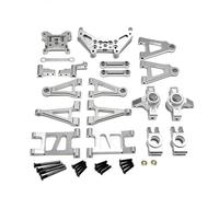 GTVNPOA Accessoires Rc per Mjx per Hyper Go 14301 14302 14301 1/14 Rc Car Seering Assembly Blocco Sterzo Mozzi Posteriori ECC Aggiornamenti Parti Accessori(Silver)