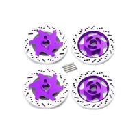 GTVNPOA Accessoires Rc per Sakura D4 per Le Corse 1/10 4 Pezzi Scatola per Cerchi in Metallo con Disco Freno, Adattatore Esagonale in Metallo per Auto per Strada Ricambi per Auto RC(Purple)
