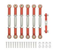 GTVNPOA Accessoires Rc per Traxxas per Slash 4X4 per VXL 2WD per Rustler per Stampede per Hoss 1/10 Metallo Tenditori Set Tiranti Biellette Collegamento Camber Auto RC Ricambi Upgrade(Red)