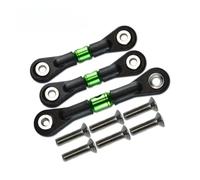 GTVNPOA RC Tirante Trazione per Tamiya per TT-02 TT-02T per TT02 TT02T 1/10 3 Pezzi Barra di Collegamento dello Sterzo Asta del Servo RC Auto Veicolo Cingolato Parti E Accessori di Ricambio(Green)