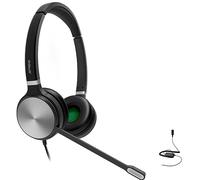 GTW Yealink YHS36 Duo Cuffie cablate da collegarsi a Deskphone, PC/Mac, Softphones - Funziona con team, Zoom, RingCentral, 8x8, Vonage, Bonus Microfibra inclusa