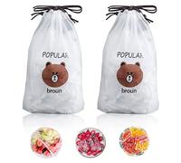 Gtwinsone 200 Pezzi Sacchetti per la Conservazione del Fresco Sacchetti per Alimenti Riutilizzabili Sacchetti Salvafreschezza Trasparenti Sacchetti Copri Alimenti con Elastico Sacchetti Elastici