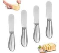Gtwinsone 4 Pezzi Coltello da Burro in Acciaio Inossidabile Piccolo Coltello Burro 13.5 x 2.5 cm Spalmaburro Coltelli da Burro per Spalmare Marmellata Formaggio Panna