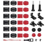 Gtwinsone Set di 35 Supporto Attacchi Adesivi Piatti e Curvi per GoPro Supporti Casco Adesivo con J-shaped Base e Adattatori Vite 1/4” Action Cam Attacco Telecamera Casco per GoPro Hero DJI