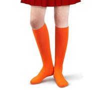 GTYARYUA Calzettoni Donna Lunghi, Calze Gambaletto Donna, Calze Halloween Donne, Morbido ed Elastico Gambaletto, per il Gioco di Ruolo di Carnevale di Halloween per Donne (Arancione)