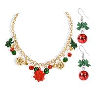 GTYARYUA Collana Natalizia Donna, Collana Natalizia e Orecchini Natalizia Donna, Natale Gioielli Set, Set di Gioielli Natale per Donne, Adatto Come Regalo di Festival per le Donne (C)