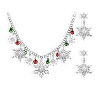 GTYARYUA Collana Natalizia Donna, Collana Natalizia e Orecchini Natalizia Donna, Natale Gioielli Set, Set di Gioielli Natale per Donne, Adatto Come Regalo di Festival per le Donne (A)