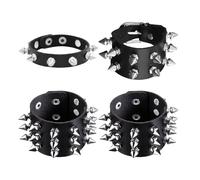 GTYHH 1 Bracciale in Pelle A Tre File E Bracciale con Chiodi in Pelle A 3 Pezzi, Gioielli con Borchie Punk Rock, Abbigliamento da Palcoscenico Personalizzato E Accessori Coordinati.