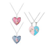 GTYHH 1 Paio di Collane Arcobaleno, 1 Paio di Collane Magnetiche A Forma di Cartone Animato, Collane Dell'Amicizia in Argento da Donna, Collane di Gioielli alla Moda