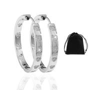 GTYHH 1 Paio di Orecchini A Cerchio in Argento con Diamanti, Orecchini A Cerchio Femminili, Orecchini A Cerchio A Forma di Cuore, Orecchini di Diamanti, Orecchini Gioielli