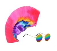 GTYHH 1 Parrucca Punk E 1 Occhiali da Sole Colorati, Parrucche da Festa, Oggetti di Scena per Cosplay, Parrucche Divertenti, Accessori per Feste in Maschera