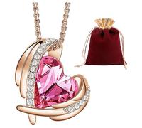 GTYHH 1 Pezzo di Collana A Forma di Cuore per Le Donne E 1 Pezzo di Sacchetto di Velluto Gioielli Coulisse, Gioielli per Le Donne, Collana per Le Donne, Set Regalo per Le Donne