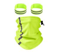 GTYHH 1 Pezzo di Sciarpa da Corsa Notturna, 1 Paio di Braccialetti da Corsa Notturna, Sciarpa Tubolare da Donna, Calda Sciarpa Invernale da Uomo, Sciarpa Riflettente per Bicicletta