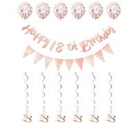 GTYHH 1 Set della Decorazione del Banner del 18 ° Compleanno E 6 Pezzi Ciondolo A Spirale, Bandiera di Genitorialità di Carta Colorata, Festa di Compleanno -Layout -Props, Decorazione da Ragazza.