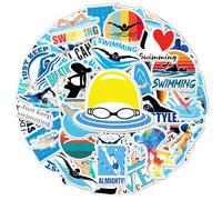 GTYHH 100 Adesivi A Tema Nuoto, Impermeabili, Personalizzati, Per Skateboard, Biciclette E Bottiglie D'Acqua