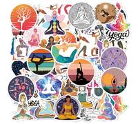 GTYHH 100 Adesivi per Yoga, Adesivi Creativi per Graffiti, Adesivi Impermeabili, Possono Essere Utilizzati per Decorare Bottiglie d'Acqua, Quaderni E Skateboard