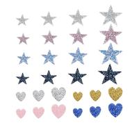 GTYHH 16 Adesivi Diamantati Termoadesivi con Stelle A Cinque Punte, 12 Adesivi Diamantati Termoadesivi Love, Toppe Termoadesive con Stella, Toppe Termoadesive con Strass