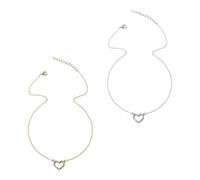 GTYHH 2 Collane A Forma di Cuore, Collane da Donna, Ciondoli A Forma di Cuore da Donna, Collane Semplici Ed Elei, Regali per Sorelle E Madri, Adatti A Tutte Le Occasioni (Oro, Argento)