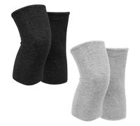 GTYHH 2 Paia Di Ginocchiere Sportive, Ginocchiere Morbide E Confortevoli, Ginocchiere Elastiche, Equipaggiamento Protettivo Sportivo, Ginocchiere Calde (Nero, Grigio)