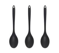 GTYHH 3 Pezzi di Cucchiai da Cucina Nera, Cucchiaio da Chef Antiaderente, Cucchiaio di Silicone Resistente al Calore, Utensili da Cucina, Accessori da Forno.