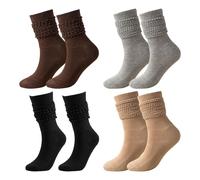 GTYHH 4 Paia Di Calzini Da Donna, Calzini Lunghi, Calzini Morbidi E Comodi, Calzini Caldi, Calzini Elastici