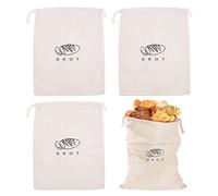 GTYHH 4 Pezzi di Stoccaggio del Pane, Sacchetto di Lotta del Cordone, Cotone E Sacchetto di Biancheria, Borsa di Grande capacità, Tasca della Cucina.