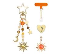 GTYHH 4 Pezzi Sun Moon Star Perline Ornamenti, Collane di Perline di Cristallo Sono Leggeri E Chic, Ciondolo Decorazione Chiave, Adatto per La Decorazione della Borsa, Collocazione Quotidiana.