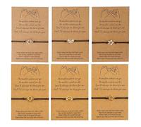 GTYHH 6 Pezzi Bracciali Sole, Luna E Stelle con Carte, Braccialetti Semplici, Braccialetti Dell'Amicizia, Braccialetti Moda E Creativi, Braccialetti Regolabili in Corda Intrecciata