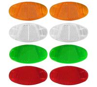 GTYHH 8 Pezzi di Riflettore Ovale, Riflettore di Avvertimento per Biciclette E Accessori per Bambini, Adatti A Bici da Strada E Mountain Bike.