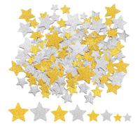 GTYHH Adesivi A Stella da 360 Pezzi, Adesivi A Stella Glitterati, Adesivi A Stella in più Dimensioni, Stelle Adesive per Artigianato, Stelle Adesive per Scrapbooking (Oro, Argento)
