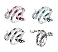 GTYHH Anelli A Forma di Serpente da 4 Pezzi, Anelli di personalità della Moda, Anelli Punk retrò, Anelli Regolabili, Accessori di Abbigliamento