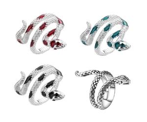 GTYHH Anelli A Forma di Serpente da 4 Pezzi, Anelli di personalità della Moda, Anelli Punk retrò, Anelli Regolabili, Accessori di Abbigliamento