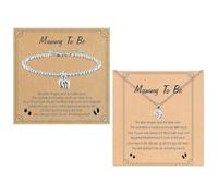 GTYHH Bracciale con Ciondolo con Impronta da 1 Pezzo E Collana da 1 Pezzo, Braccialetto di Perle Creativo, Souvenir per Donne Incinte, Gioielli in Acciaio Inossidabile.