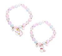 GTYHH Braccialetti con Ciondolo A Forma di Cartone Animato da 2 Pezzi, Graziosi Braccialetti di Perle, Braccialetti per Ragazze, Braccialetti Dell'Amicizia, Braccialetti Regalo