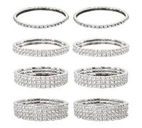 GTYHH Braccialetti con Strass da 8 Pezzi, Braccialetti Decorativi, Braccialetti Lucenti, Braccialetti Elei da Donna, Braccialetti Semplici alla Moda
