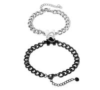 GTYHH Braccialetti Puzzle d'Amore da 2 Pezzi, Braccialetti in Acciaio Inossidabile, Braccialetti per Coppie, Braccialetti alla Moda Semplici, Braccialetti Creativi