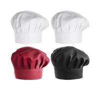 GTYHH Cappelli Da Chef Da 4 Pezzi, Cappelli Classici In Tessuto A Cupola, Comodi E Regolabili Da Indossare, Adatti Per Cucine Di Hotel, Ristoranti Di Hotel, Laboratori Di Panificazione.
